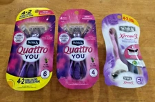 3-4-5 Schick Womans Quattro, Quattro You & Xtreme 3 Disposable Razors YOU CHOOSE