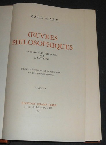 Œuvres Philosophiques | Karl Marx | Très bon état - Picture 2 of 2