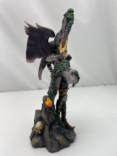 VINTAGE MYSTICAL CREATIONS 9.5” DARK ANGEL WITH CROSS STATUE GOTH GOTHIC - Picture 6 of 14