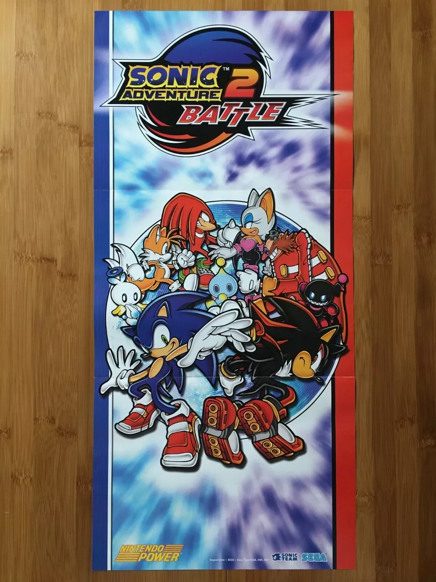 2002 Official Sonic Adventure 2 Battle Gamecube Nintendo Power Poster  Authentic