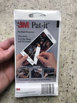 Vintage NOS 3M Lint Pet Hair Remover Pat-it 25 Peelable Sheets Fits In Pocket