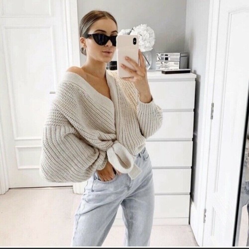 Zara Women Cropped Belted Cardigan 
