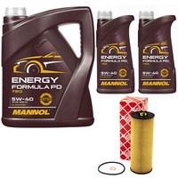 MotoröL Set Mannol PD 5W-40 API SN 7 Liter + ÖLfilter FüR VW Passat Variant 2.5