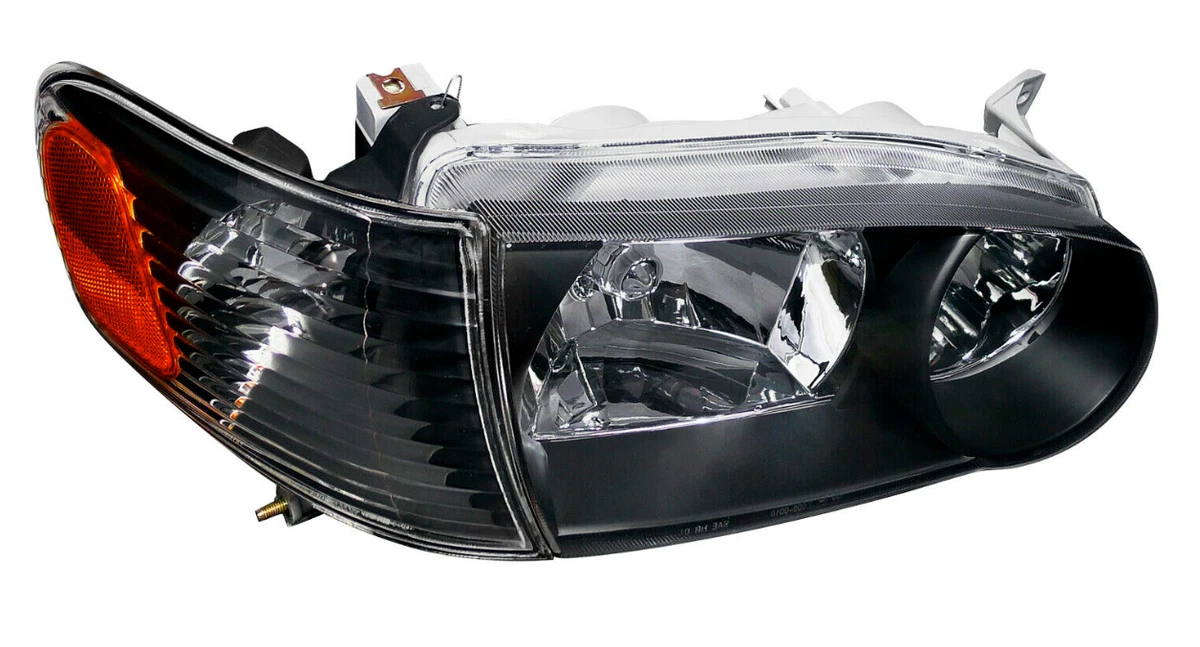 Black Headlights w/Corner Signal Lamps L+R Set 4pcs For