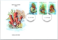 ILLUSTRATED FIRST DAY COVER CORALS OF NEVIS ISLAND 1983
