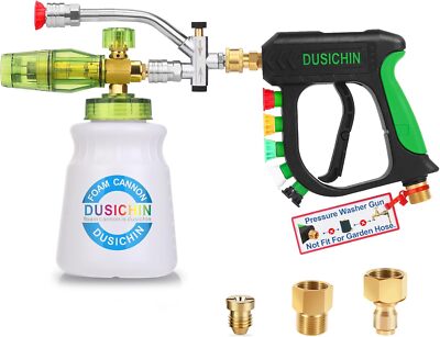 Pressure Washer Gun & Foam Cannon Kit- 1/4'' Quick Connector, 5 Nozzle Tips