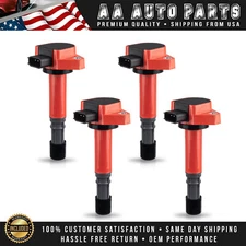 4pcs High Energy Ignition Coil Red for Honda Civic 2001-2005 1.7L l4 Fit UF400