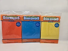 Solid Color Stretchable Fabric Book Covers Fit Books Up to 8"x10" Set of 3 NEW!