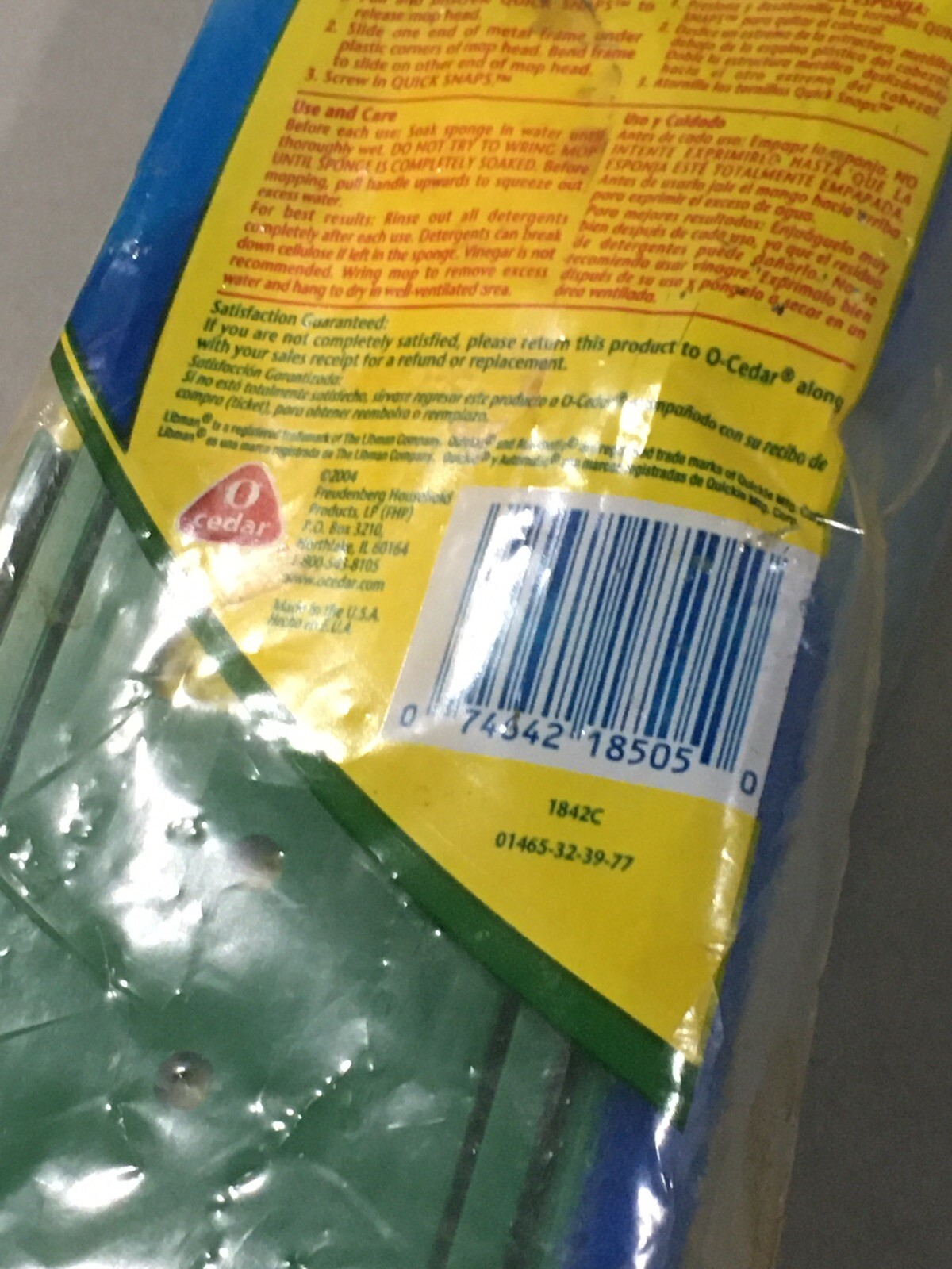 O'CEDAR Big Easy with scuff eraser Butterfly Sponge Mop Snapon Refill