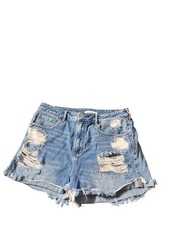 Pacsun Denim Mom Shorts   Size 30, Light Wash, Distressed Frayed Hem Y2K Vibe