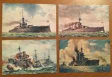 N°4  Cartoline Navi da guerra Royal Navy "Tuck's Post Card"  anni 30 Originali