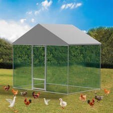 Large Chicken Cage Run Poultry Coop with Roof Bird Aviary Outdoor Farm Enclosure