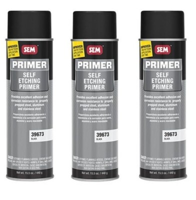 SEM 39673 Black Self Etching Primer - 15.5 oz. (3 Pack)