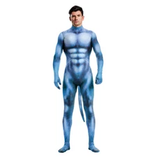 Animal Muscle Jumpsuit Cosplay Blue Wolf Bodysuit Costumes Tights Halloween Prop