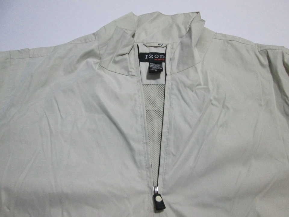 Izod Mens Size XL Anorak Jacket Beige Breathable Outerwear - Image 4 of 4
