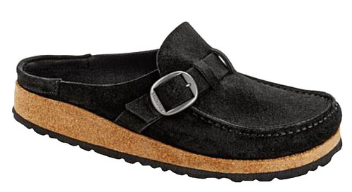 Birkenstock Boston Black Suede Soft Footbed Buckle Men display picture 1