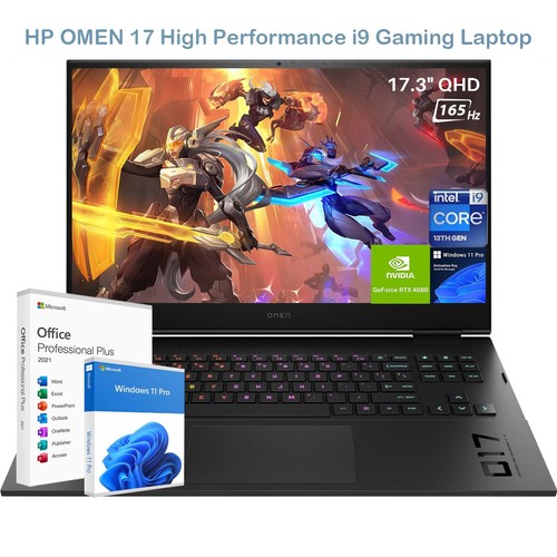 2025 Hp 17.3" Omen Gaming Laptop,Intel Core i9-13900HX,64 4TB+win11pro+Office 21