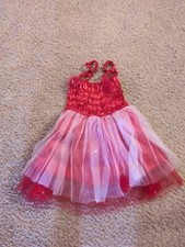 Big Dreams Size Girls Small Dress Top is Stretchy Red  White TuTu Dress 100 P