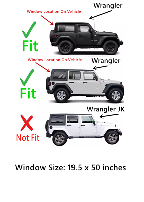 Fits 2018-2026 Jeep Wrangler Back Window Rear Tailgate Glass