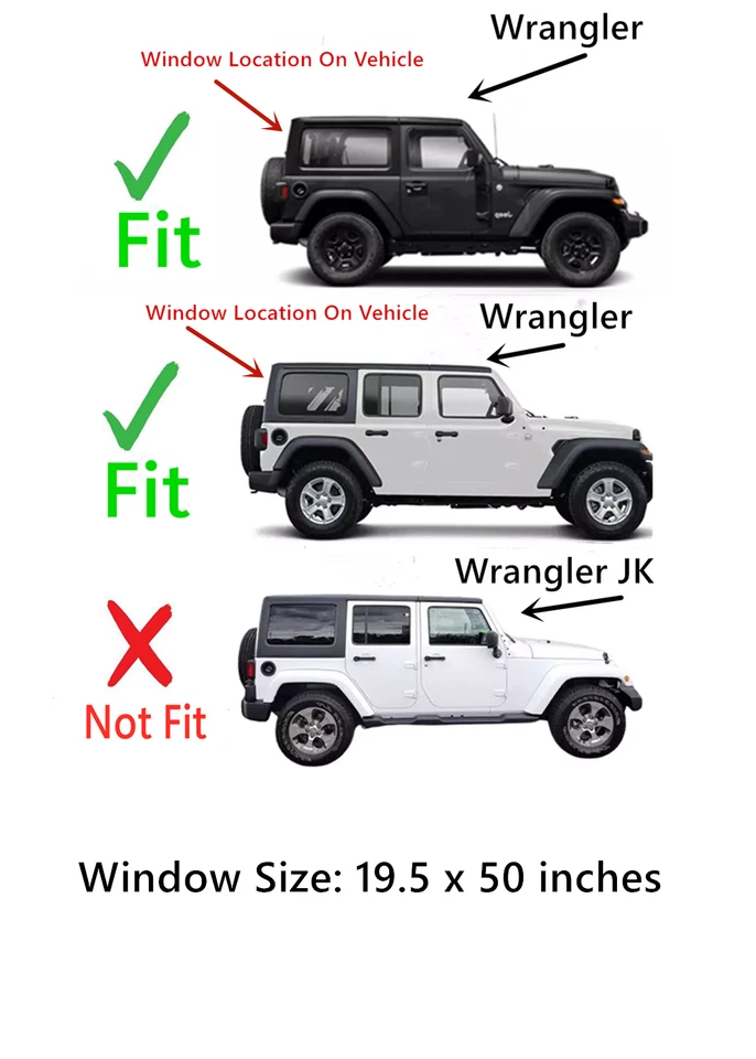 Fits 2018-2025 Jeep Wrangler Back Window Rear Tailgate Glass Heated Privacy NEW Foto 4 de 4