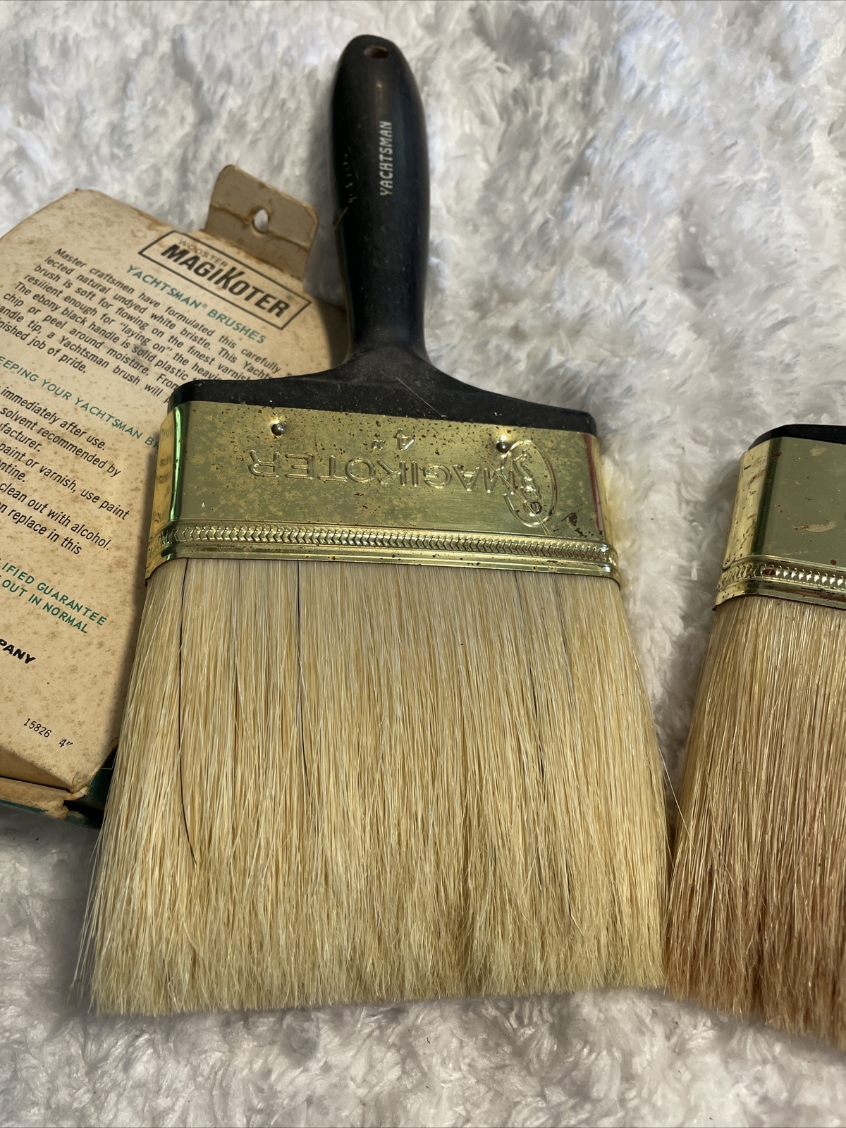 2 Vintage Paintbrushes Wooster Magikoter Yachtsman 4” Marine Paint