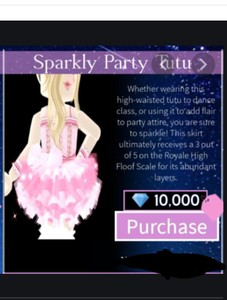 Roblox Rh Royale High Sparkly Party Tutu Ebay - r h roblox