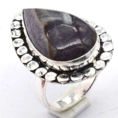 Amethyst Gemstone Ethnic Handmade Ring Jewelry US Size-8 R 3202 - Picture 1 of 5