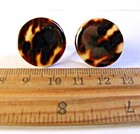 Vtg Screw Back Earrings Round Polished Animal Print Sterling Silver T2 Clip-On — photo 4