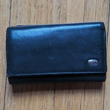 Petek Genuine Leather Men's Key Holder Wallet with Coin Purse - Black