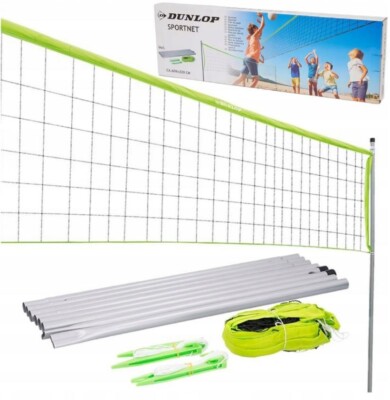 Volleyballnetz mit Halterung - 609 x 220 cm Sportnetz Badminton Tennis Federball
