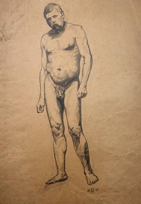 Karl Ludwig Nagel man nude man nude male nu homme drawing drawing 1915
