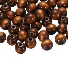 100Pcs Large Hole Wooden Beads 18x20mm Natural Round Wood Bead Brown