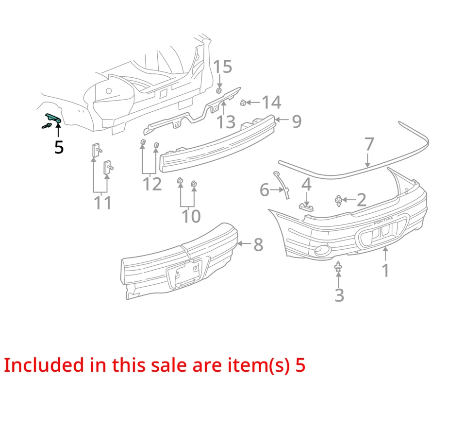 FITS 1999-2005 PONTIAC GRAND AM BRACKET RR BPR FASCIA SI 22619663 - NEW OEM - Image 3 of 4