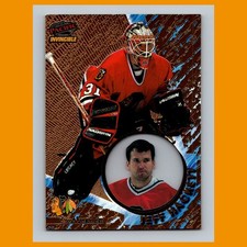 Jeff Hackett #30 1997-98 Pacific Invincible Clear Window Chicago Blackhawks Card