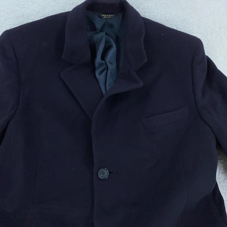 Vintage Saks Fifth Avenue Cashmere Coat Mens 44 Large Long Dress Overcoat USA - Image 2 of 4