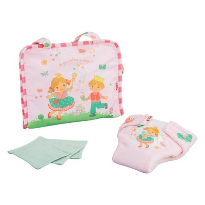 Heless 560 - Poppenaccessoire luiertas ''Prinses Emily'', in roze, met draagbeug