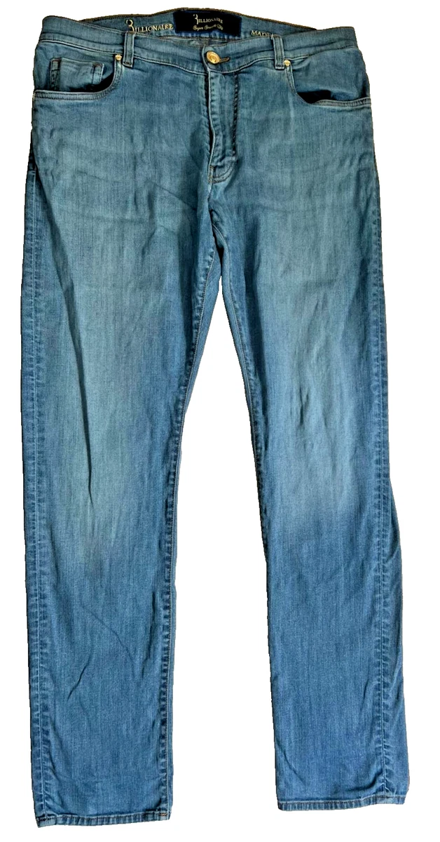 Jeans BILLIONAIRE Pour Hommes - Taille W40 L32, Bleu Foncé, Coupe Droite, Neuf Avec étiquettes