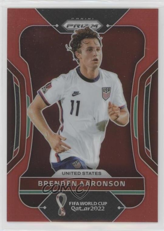 2022 Panini Prizm World Cup Qatar Red Prizm 55/399 Brenden Aaronson #200 05q7