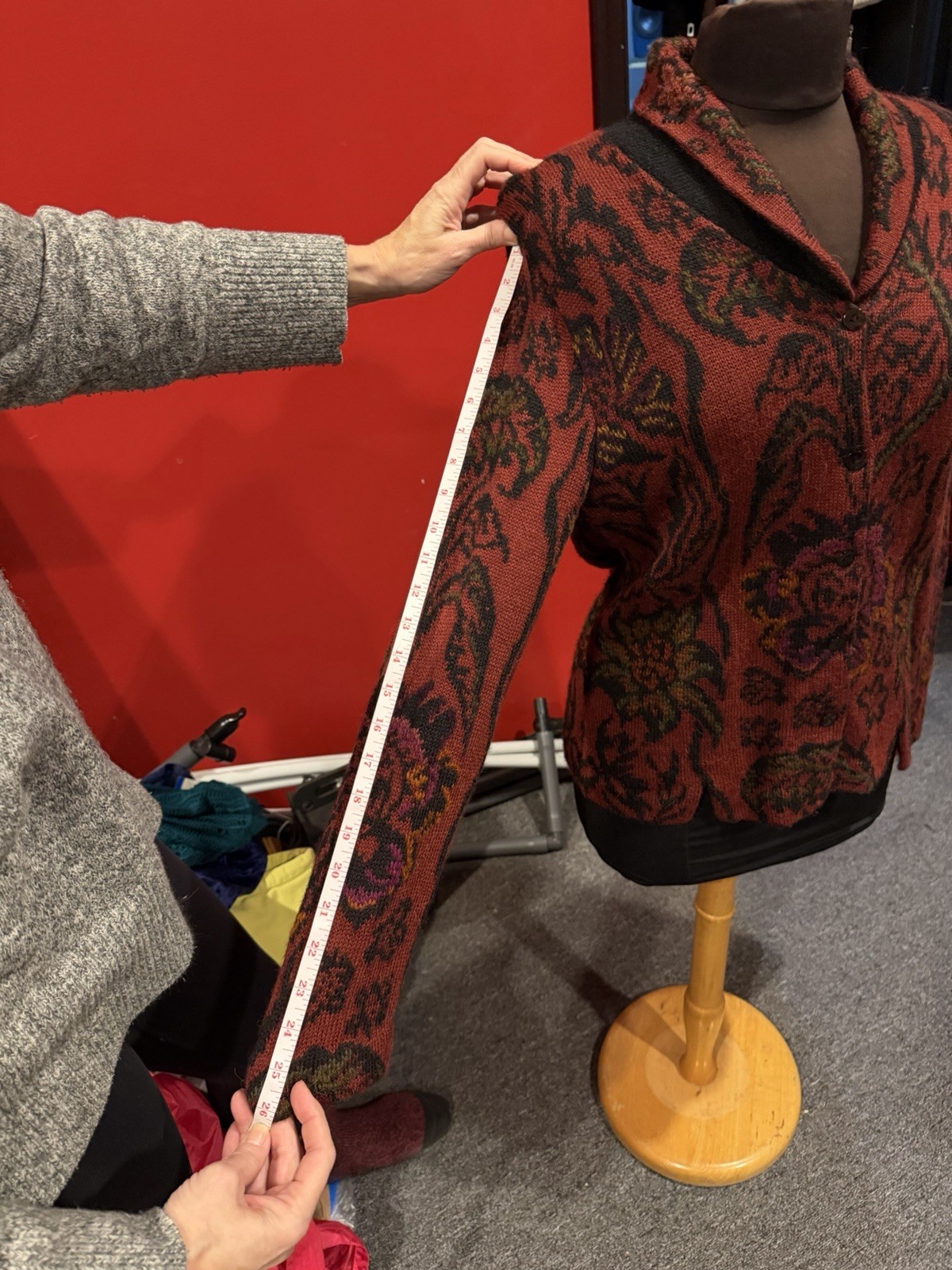 Peruvian Connection Tapestry Knit Jacket Cardigan… - image 8