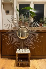 Stunning Vintage 1m Diameter Gold Sunburst Wall Mirror Two
