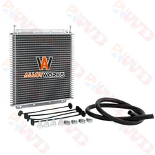 Universal Aluminium 10 x 10" Transmission Oil Cooler Kit Inlet/Outlet=3/8"