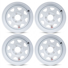 4pcs 14x5.5 5x4.5 Trailer Wheels 8 Spoke Trailer Rims 5 Lug White Wheel 4pcs 14x5.5 5x4.5 Trailer Wheels 8 Spoke Trailer Rims 5 Lug White Wheel