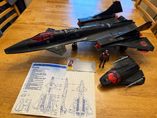 1986 G.I. Joe Cobra Night Raven S3P w/ Strato-Viper, file card & blueprint