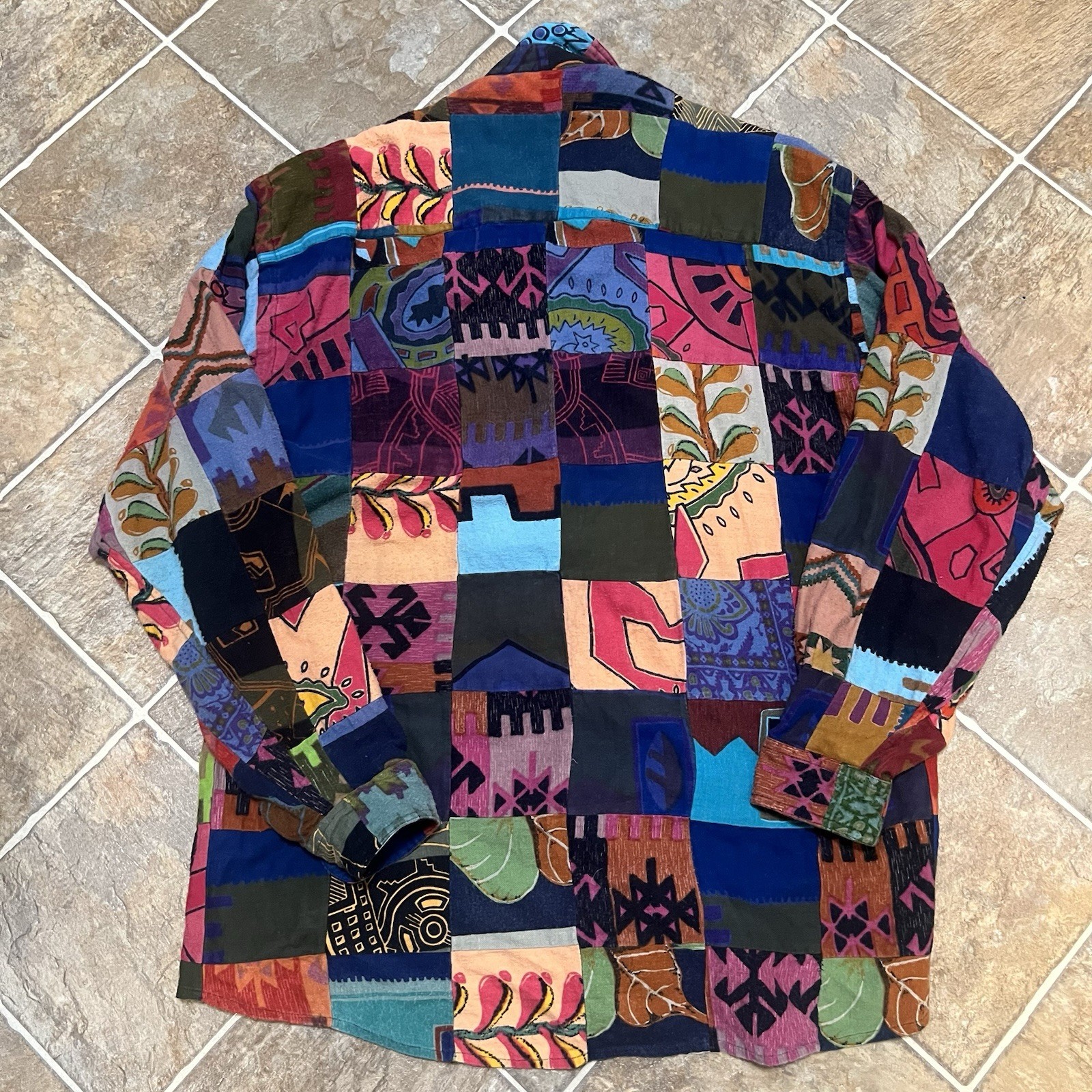 Terranova Patchwork Batik Long Sleeve Button Shir… - image 5