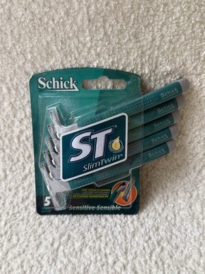 SCHICK MEN SLIM TWIN BLADE RAZOR WITH VITAMIN E FOR SENSITIVE SKIN 5 Pack