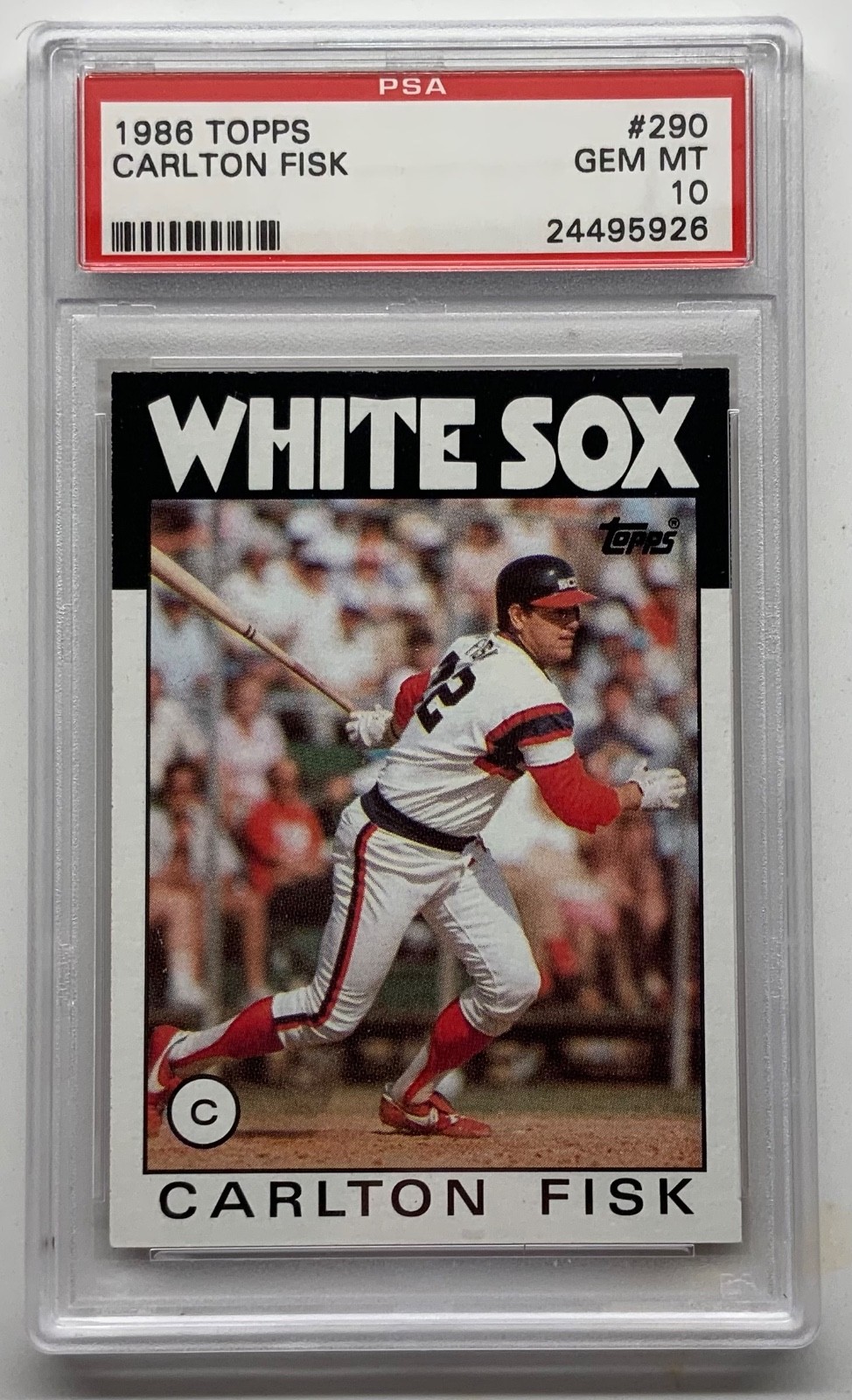 1986 TOPPS BASEBALL #290 CARLTON FISK PSA 10