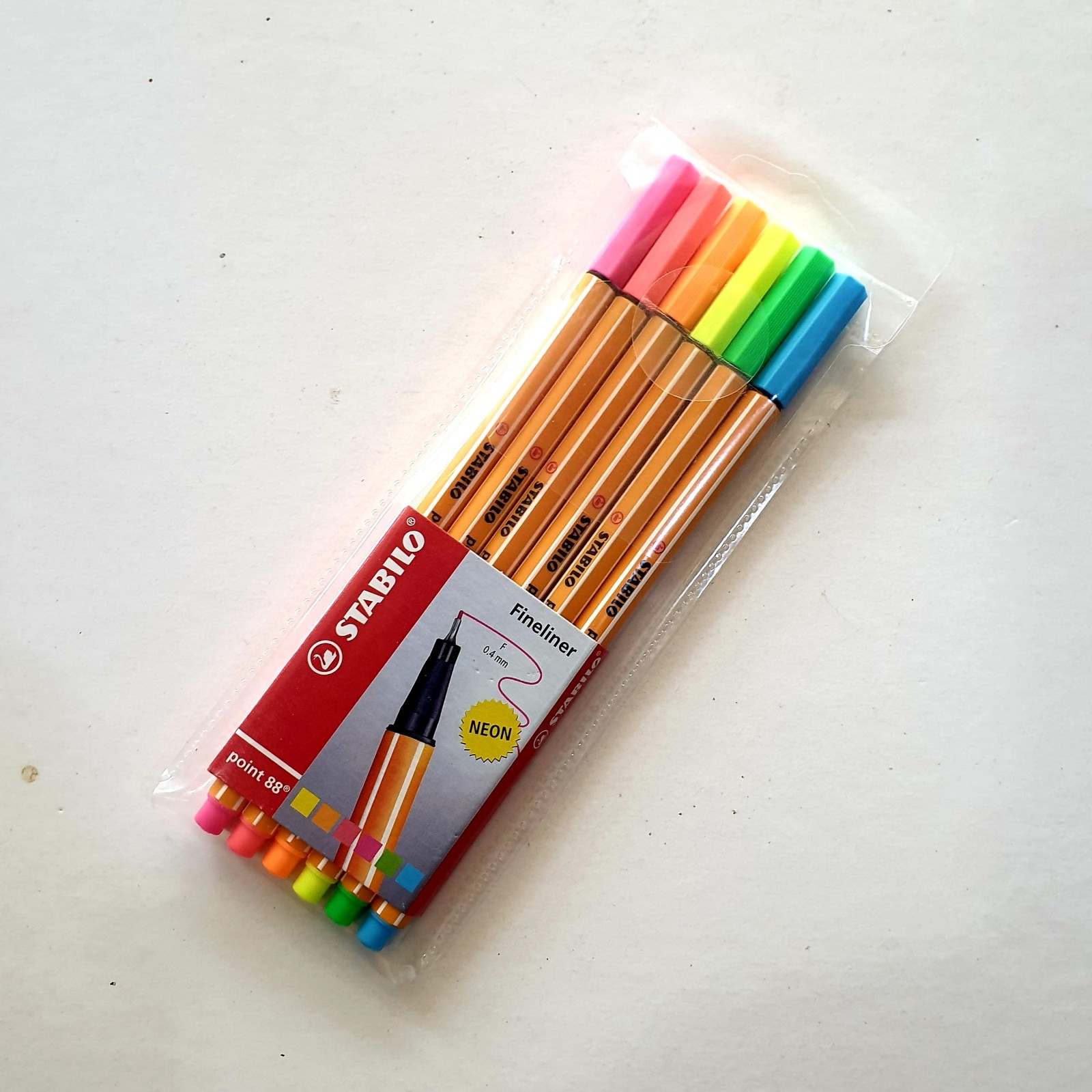 Stabilo Point 88 Fineliner Set of 6 Solid and Neon Color 0.4mm Fine Writing Pen