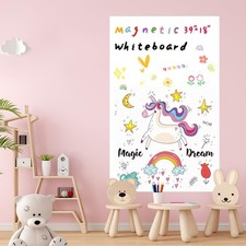 Magnetic Whiteboard Contact Paper, 18" x 39" Stick on Magnetic Dry Erase Whit...