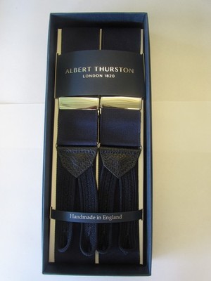 ALBERT THURSTON RIGID NAVY BLUE BRAID END BRACES