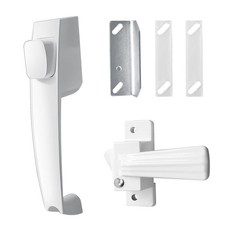 Screen and Storm Door Push Button Latch Handle Set with Night Lock
